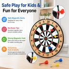 2-in-1 Magnetic Dart Board with Chess Game