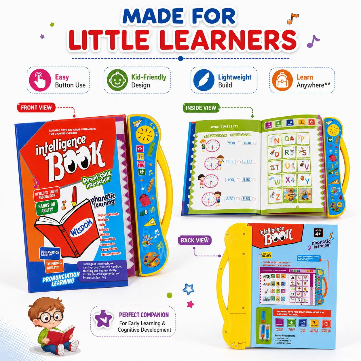 Interactive Musical English Learning Book for Kids