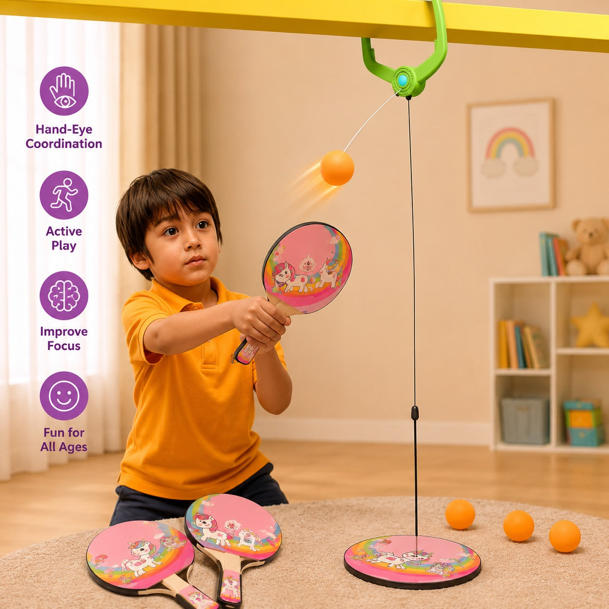 Deluxe Ping Pong Training Set for Kids & Beginners