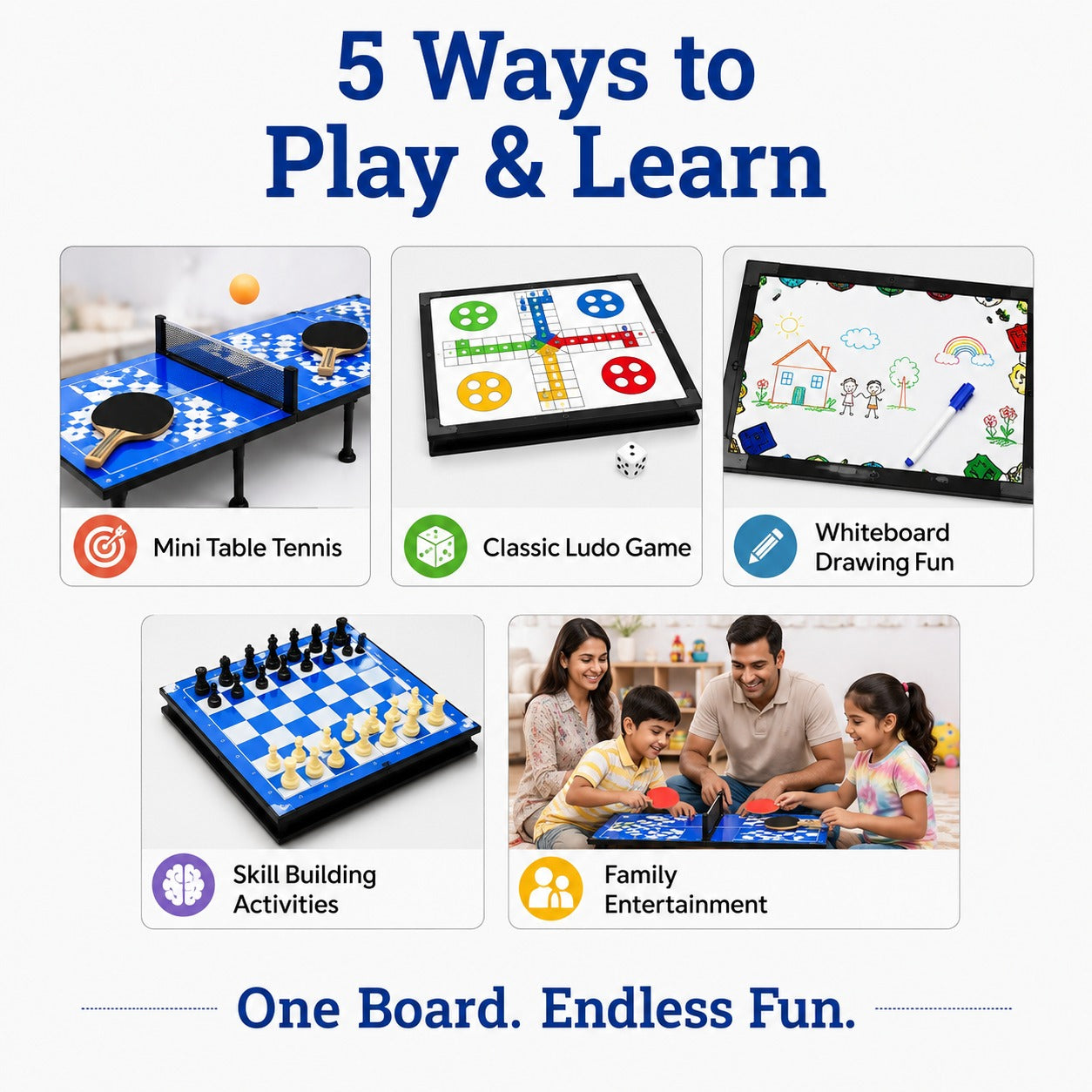 5-in-1 Table Tennis for Kids