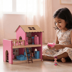 Wooden Dollhouse for Girls – 2 Floor Princess Dollhouse Playset