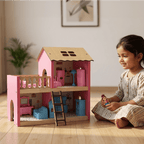 Wooden Dollhouse for Girls – 2 Floor Princess Dollhouse Playset